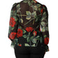 Dolce & Gabbana Black Floral Long Sleeves Silk Blouse Top