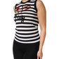 Dolce & Gabbana Black White Cashmere Silk Sleeveless Top