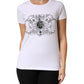 John Richmond White Printed Cotton Stretch Crew Neck T-shirt