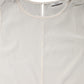 Peserico Off White Silk Stretch Roundneck Sleeveless Tank Top