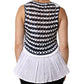 Dondup White Black Knitted Round Neck Sleeveless Tank Top