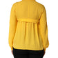Moschino Couture Yellow Silk Collared Long Sleeves  Top