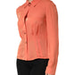 Emporio Armani Orange Collared Button Down Long Sleeves  Top