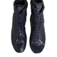 Dolce & Gabbana Dark Blue Deer Leather Mid Calf Boots Shoes
