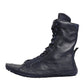 Dolce & Gabbana Dark Blue Deer Leather Mid Calf Boots Shoes