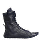 Dolce & Gabbana Dark Blue Deer Leather Mid Calf Boots Shoes
