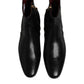 Dolce & Gabbana Black Leather Chelsea Short Ankle Boots  Shoes