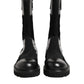 Dolce & Gabbana Black Patchwork Leather Mid Calf Boot  Shoes