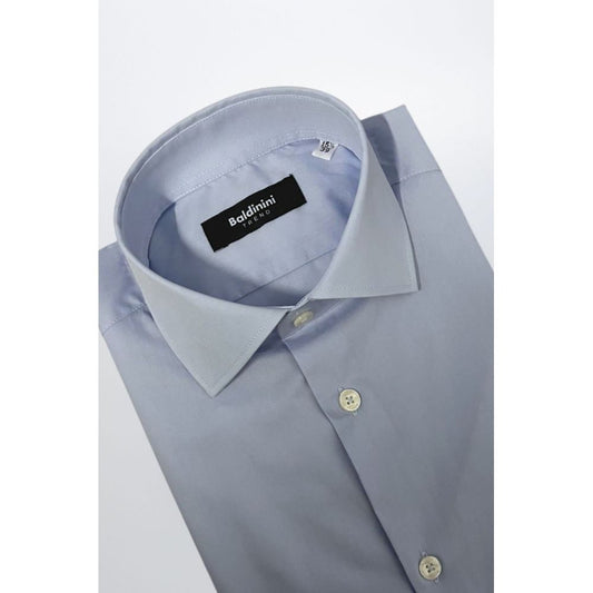 Baldinini Trend Light Blue Cotton Men Shirt