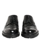 Dolce & Gabbana Black Calfskin Leather Derby Men Dress Shoes