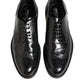 Dolce & Gabbana Black Calfskin Leather Derby Men Dress Shoes