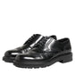 Dolce & Gabbana Black Calfskin Leather Derby Men Dress Shoes