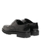 Dolce & Gabbana Black Calfskin Leather Derby Men Dress Shoes