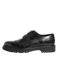 Dolce & Gabbana Black Calfskin Leather Derby Men Dress Shoes