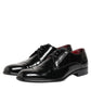 Dolce & Gabbana Black Calfskin Leather Derby Men Dress Shoes
