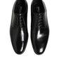 Dolce & Gabbana Black Calfskin Leather Derby Men Dress Shoes