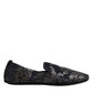 Dolce & Gabbana Black Jacquard Leather Slip On Loafers Shoes