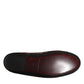 Dolce & Gabbana Bordeaux Jacquard Leather Slip On Loafer Shoes