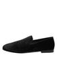 Dolce & Gabbana Black Leather Suede Slip On Loafers Dress Shoes