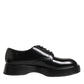 Dolce & Gabbana Black Calfskin Leather Men Derby Dress Shoes