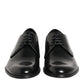 Dolce & Gabbana Black Calfskin Leather Derby Dress Shoes