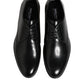 Dolce & Gabbana Black Calfskin Leather Derby Dress Shoes