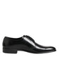Dolce & Gabbana Black Calfskin Leather Derby Dress Shoes