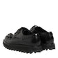 Dolce & Gabbana Black Leather Studded Men Formal Derby  Shoes