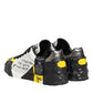 Dolce & Gabbana Multicolor Leather Graffiti Low Top Sneakers Shoes