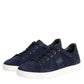 Dolce & Gabbana Blue Leather Suede Low Top Sneakers Shoes