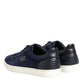 Dolce & Gabbana Blue Leather Suede Low Top Sneakers Shoes