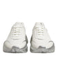 Dolce & Gabbana White Silver Daymaster Low Top Sneakers Shoes