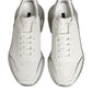 Dolce & Gabbana White Silver Daymaster Low Top Sneakers Shoes