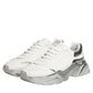 Dolce & Gabbana White Silver Daymaster Low Top Sneakers Shoes