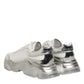 Dolce & Gabbana White Silver Daymaster Low Top Sneakers Shoes