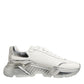 Dolce & Gabbana White Silver Daymaster Low Top Sneakers Shoes