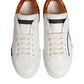 Dolce & Gabbana White Brown Leather Low Top Sneakers  Shoes