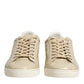 Dolce & Gabbana Beige London Low Top Leather Sneakers Shoes