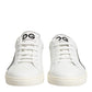 Dolce & Gabbana White Prince Leather Low Top Men Sneakers Shoes