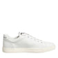 Dolce & Gabbana White Prince Leather Low Top Men Sneakers Shoes