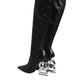 Dolce & Gabbana Black Leather DG Logo Knee High Boots Shoes