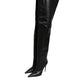 Dolce & Gabbana Black Leather Stiletto Knee High Boots Shoes