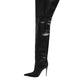 Dolce & Gabbana Black Leather Stiletto Knee High Boots Shoes
