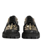 Dolce & Gabbana Black Leather Jeweled Crystals Derby Shoes