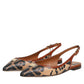 Dolce & Gabbana Brown Leopard Slingback Flats Sandals Shoes