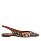 Dolce & Gabbana Brown Leopard Slingback Flats Sandals Shoes