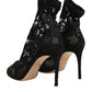 Dolce & Gabbana Black Stretch Socks Taormina Lace Boot Shoes