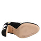 Dolce & Gabbana Black Wool Suede Daisy Heels Pump Shoes