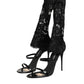 Dolce & Gabbana Black Floral Lace Heels SANDALS Shoes