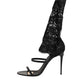 Dolce & Gabbana Black Floral Lace Heels SANDALS Shoes